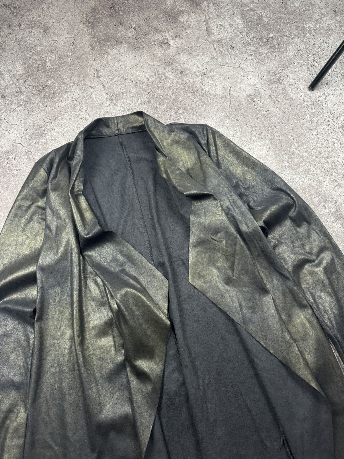Japanese Brand Rick Owens Asymmetrical Y2K Faux Leather Jacket Japanesse Size M / US 6-8 / IT 42-44 - 5 Thumbnail