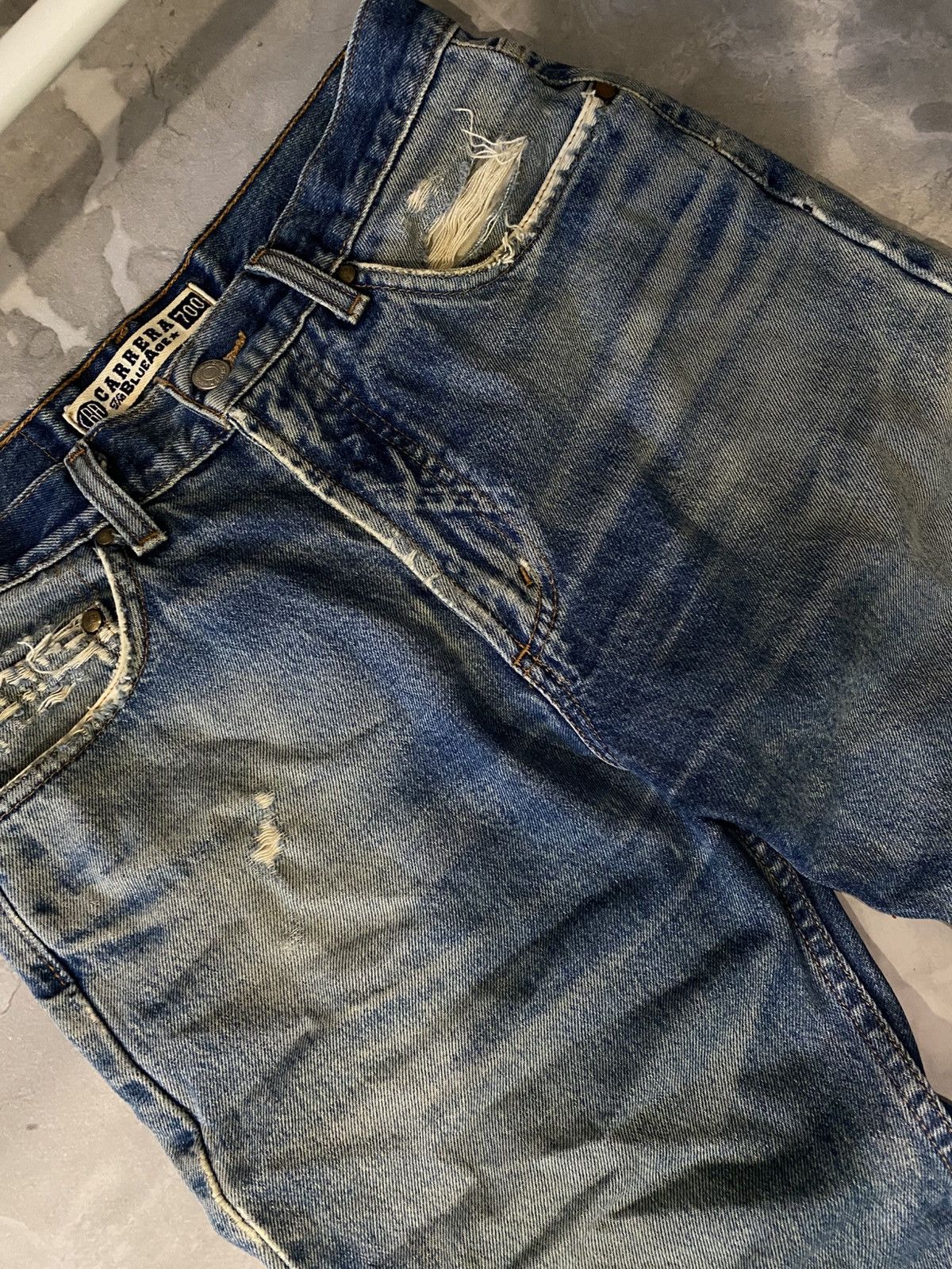 Japanese Brand Archive Ripped Washed Fresh Slim Jean / Y2K Drip Japan Size US 31 - 4 Thumbnail