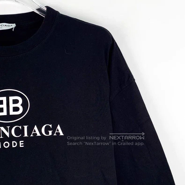 Balenciaga Balenciaga Black logo letter print cotton crew neck short- Size US S / EU 44-46 / 1 - 3 Thumbnail