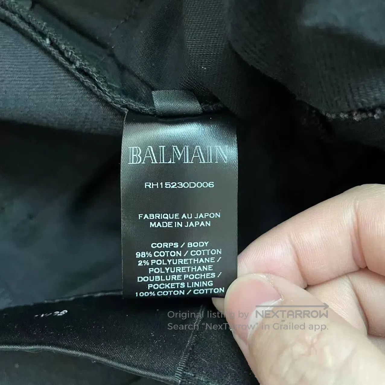 Balmain BALMAIN Wax-Coated Distressed Jeans. Size US 33 - 8 Thumbnail