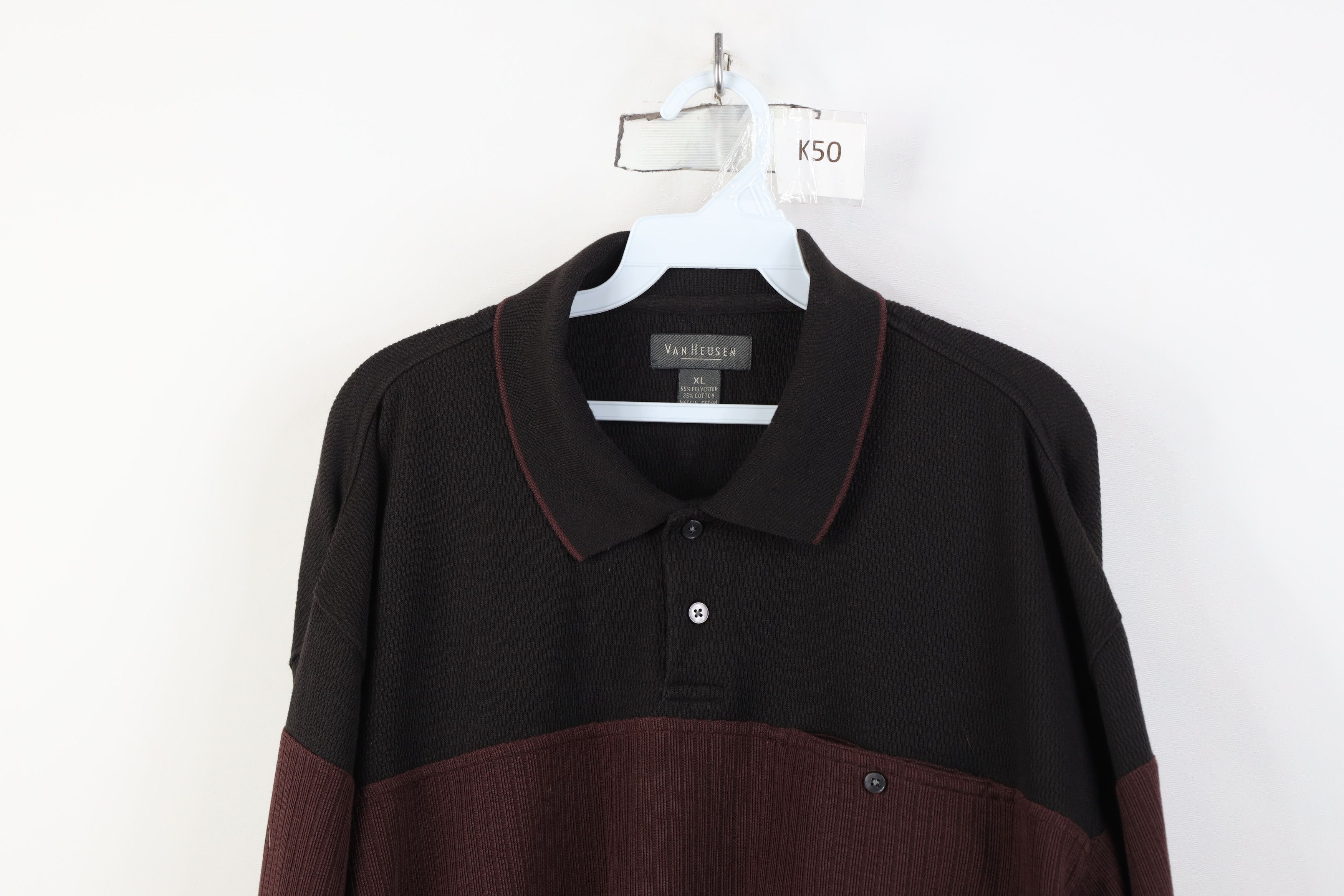 Vintage Vintage 90s Y2K Streetwear Thermal Knit Pullover Polo Shirt Size US XL / EU 56 / 4 - 2 Thumbnail