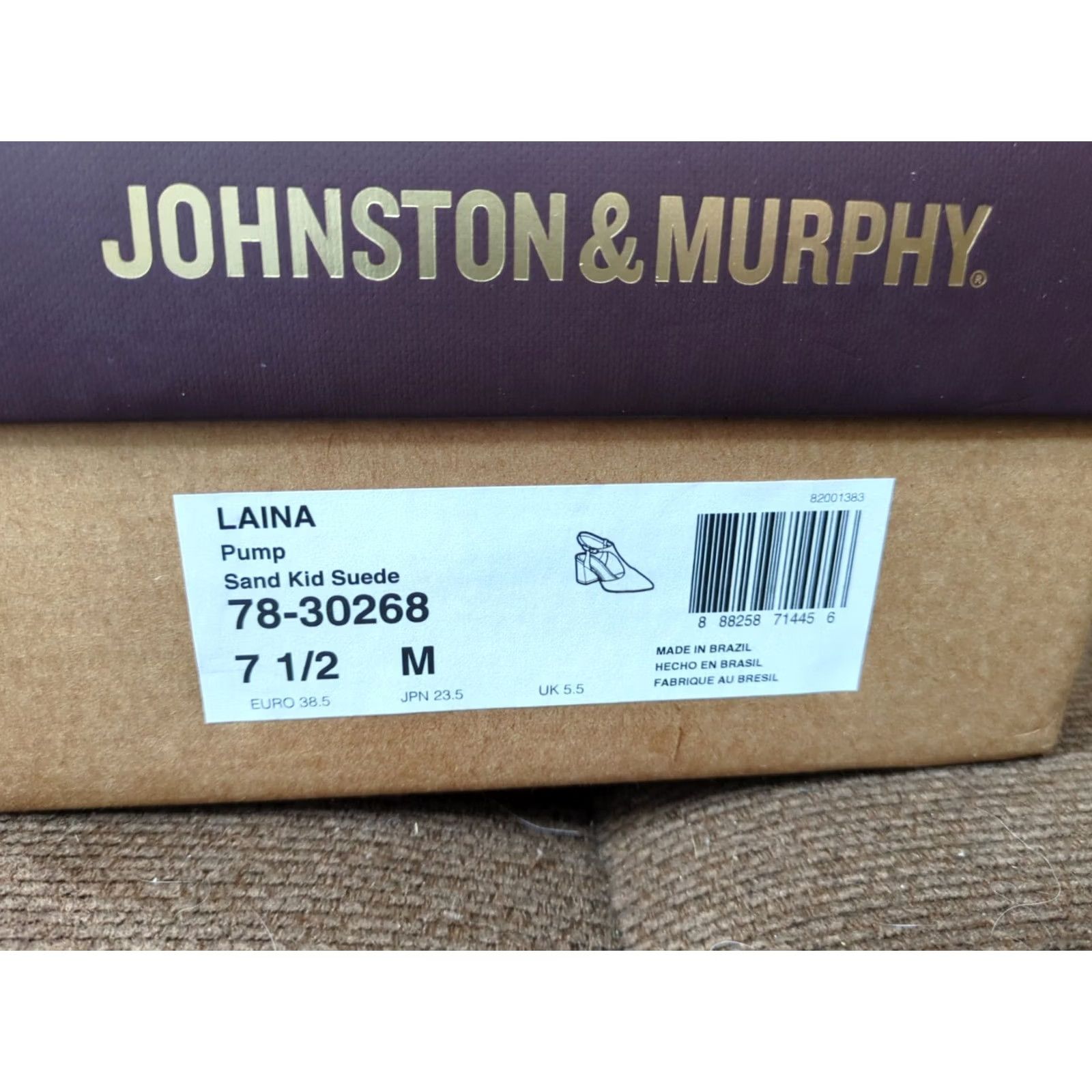 Johnston & Murphy Johnston & Murphy Laina Suede T Strap Pump Block Heel Sandal 7.5 M Sand City Strappy Shoes Women Size US 8 / IT 38 - 7 Thumbnail