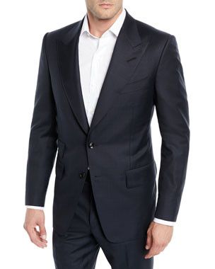image of Tom Ford O1Loc1C0324 15Sl40 Slub Fit Jacket In Black, Men's (Size 2XL)