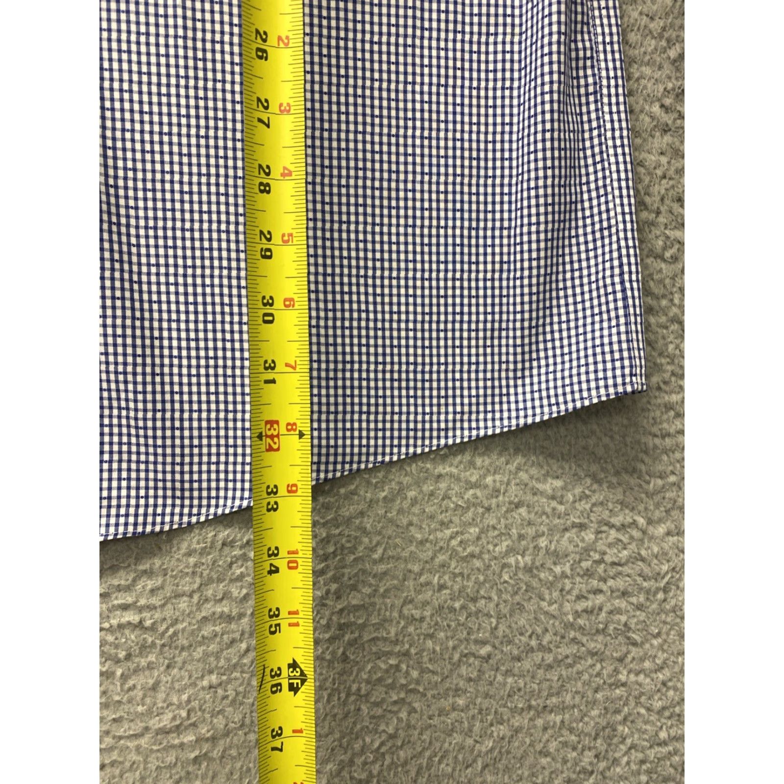 Roundtree & Yorke VINTAGE Roundtree & Yorke Gold Label Dress Shirt Mens Big & Tall 18 Blue White Check Cotton Button-Down Size US XXL / EU 58 / 5 - 7 Thumbnail