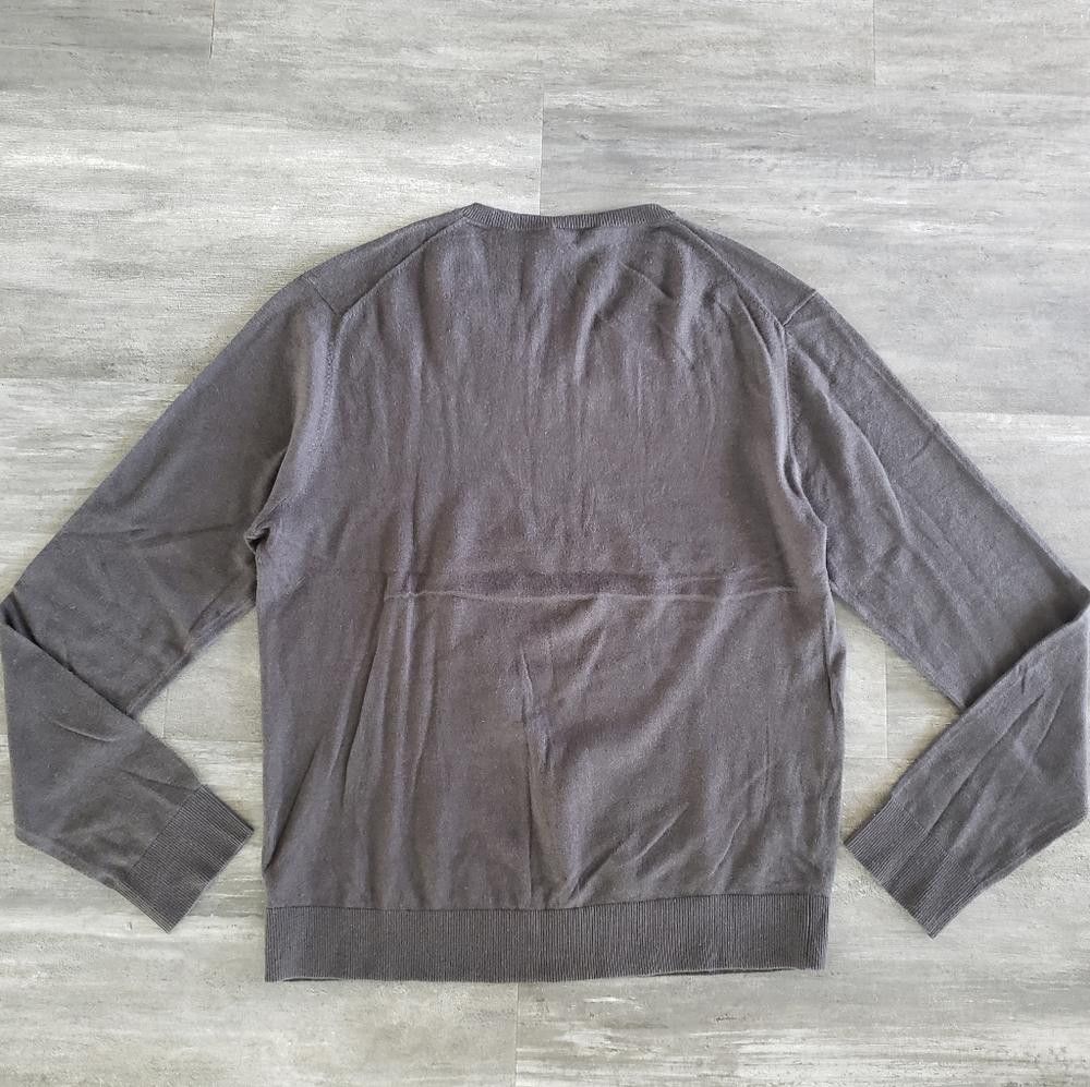 Theory Dark Grey Theory Cashmere Sweater Vneck Long Sleeve Size US L / EU 52-54 / 3 - 2 Thumbnail