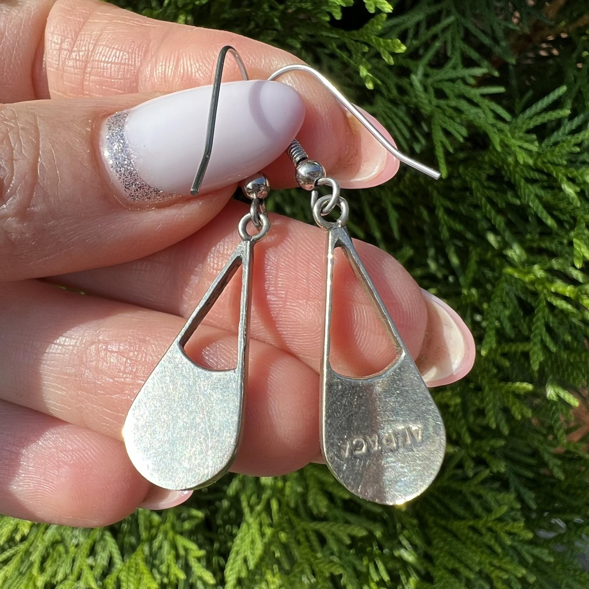 Vintage Vintage Sterling Silver 925 Earrings Shell Nacre Mexico 3gr Size ONE SIZE - 2 Thumbnail