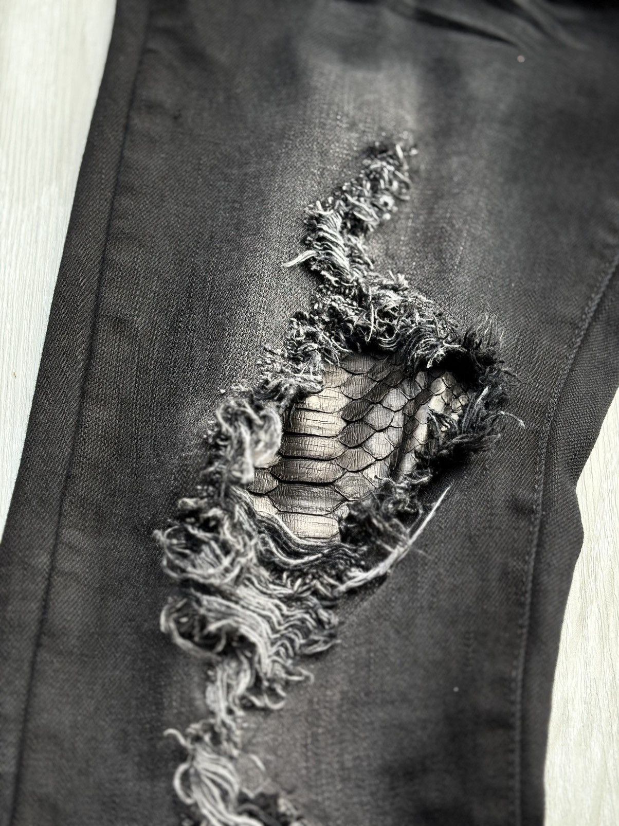 PARANOID extra long distressed flare jeans