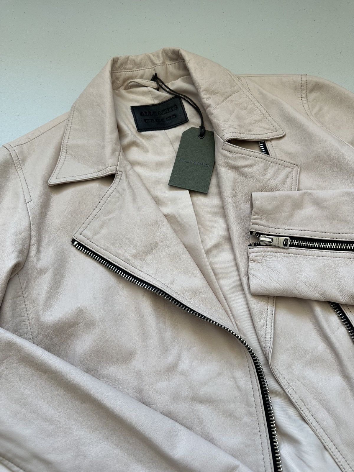Allsaints All Saints Vela Biker Leather Asymmetrical Jacket Size XL / US 12-14 / IT 48-50 - 8 Thumbnail