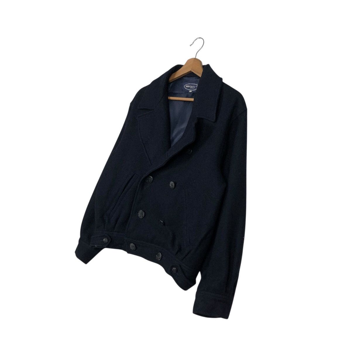 Japanese Brand × Vintage 📌Rich Blue Vintage Wool Bomber Jacket Way Out Double Breast Size US M / EU 48-50 / 2 - 3 Thumbnail