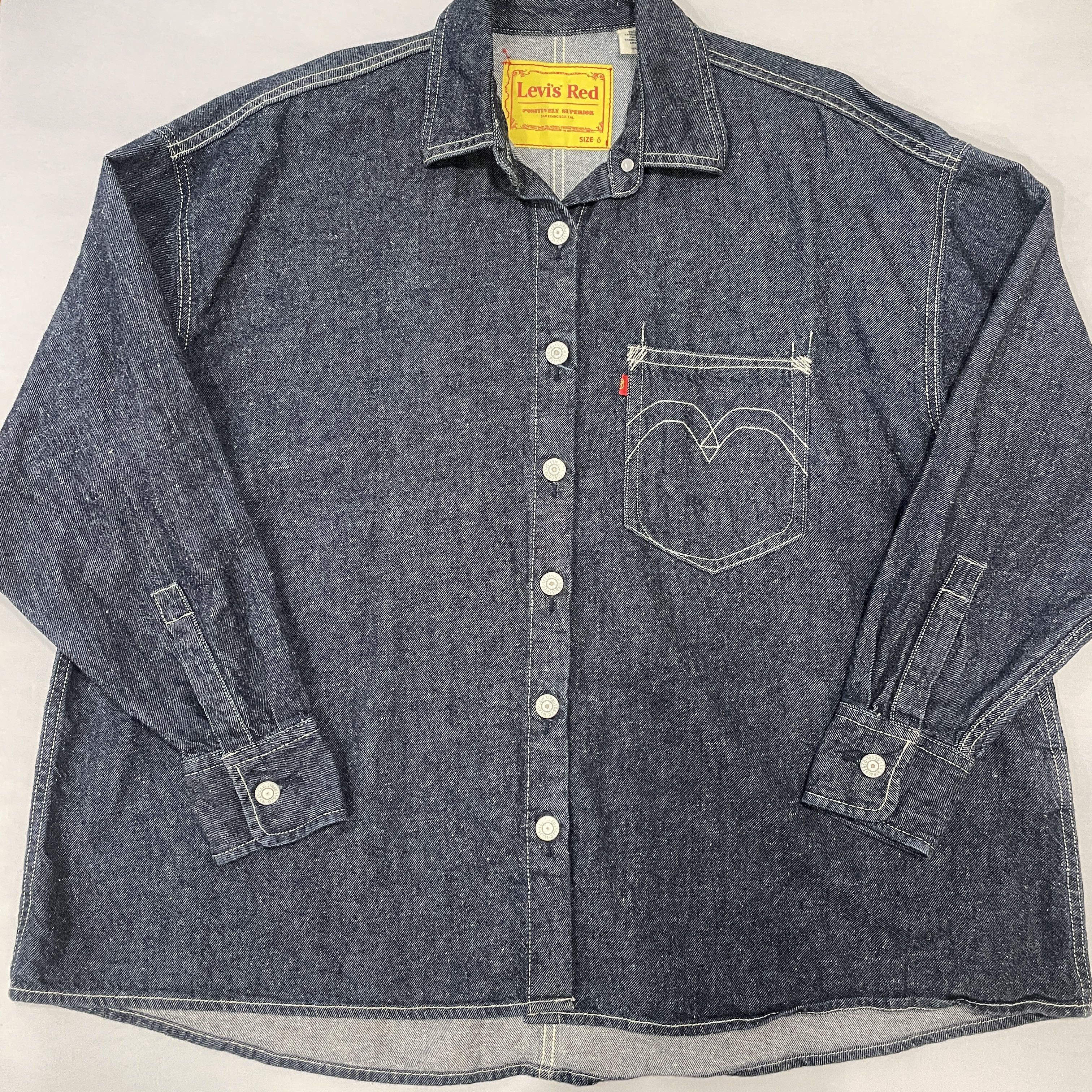 Levi's ~ LEVI'S Oversized Sm Button-Up Shirt Denim Unisex Size S / US 4 / IT 40 - 3 Thumbnail