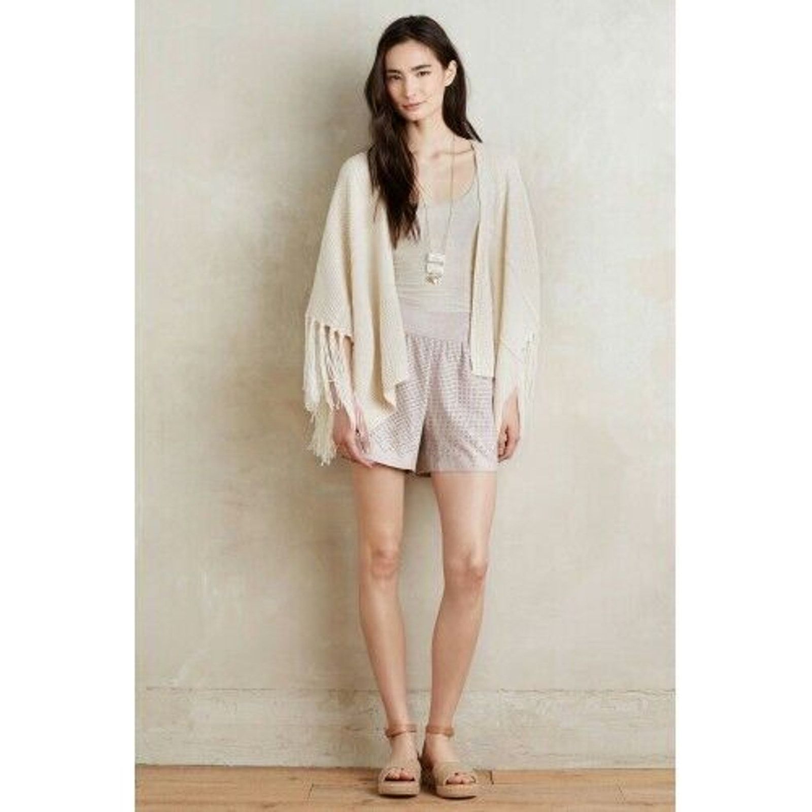 Anthropologie New Anthropologie Vegan Suede Cutwork Shorts by Elevenses Size 28" / US 6 / IT 42 - 1 Thumbnail