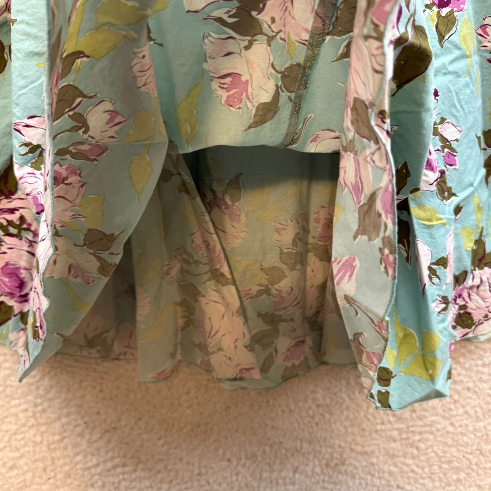 Vintage Y2K Vintage Halter Midi Dress Blue Floral A-Line 8 Medium Coquette Fairy Rampage Womens Dress Size M / US 6-8 / IT 42-44 - 5 Thumbnail