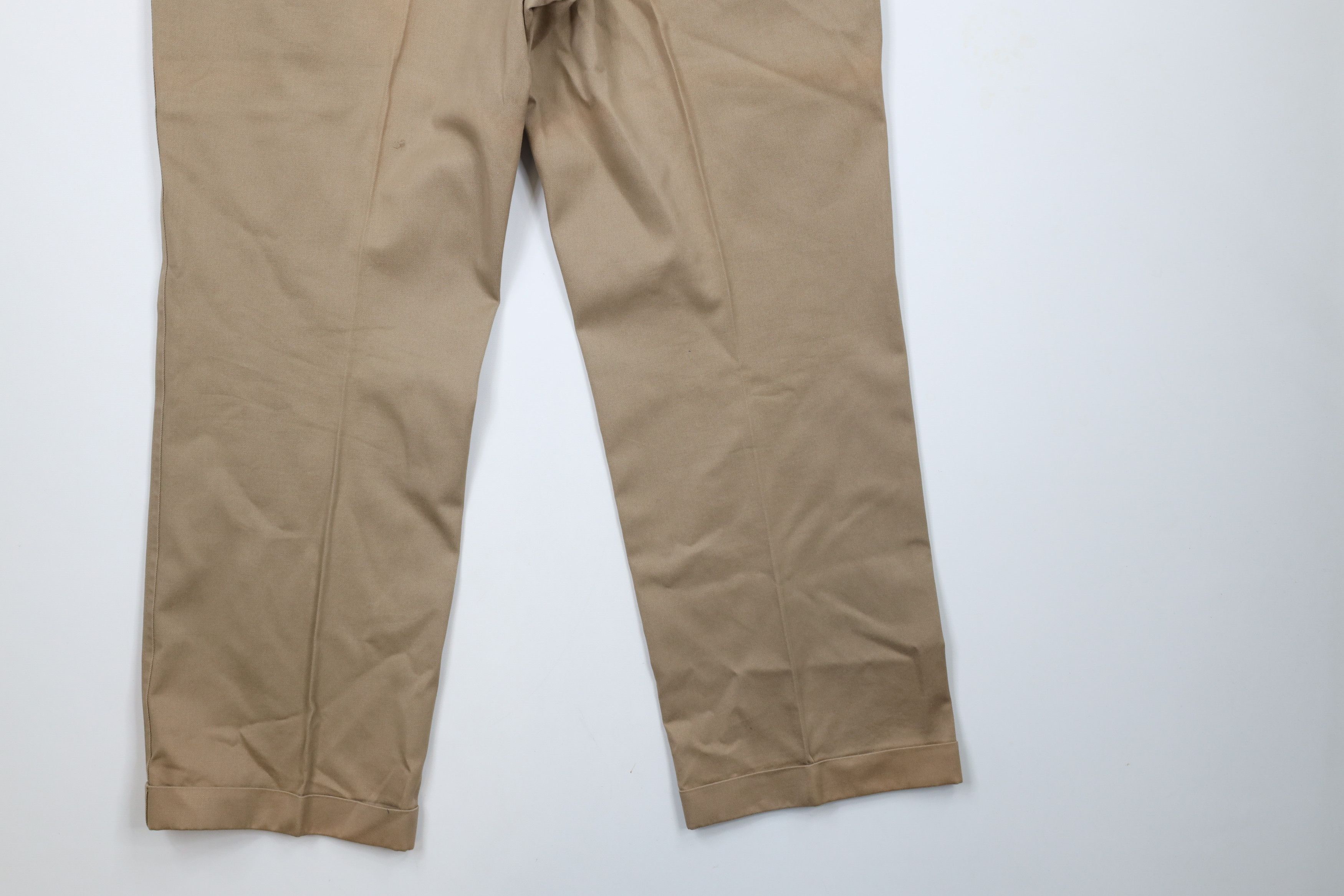 Lands' End × Vintage Vintage 90s Lands End Cotton Pleated Cuffed Chino Pants USA Size US 36 / EU 52 - 10 Thumbnail