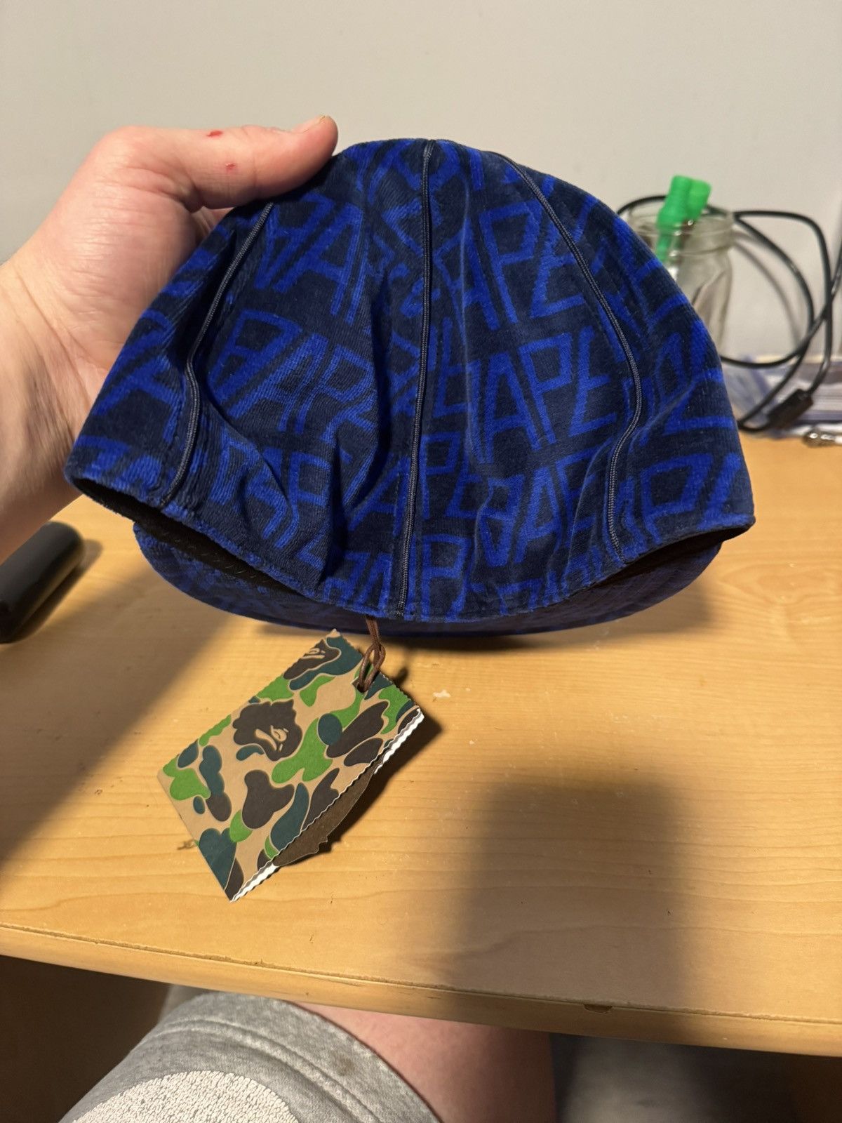Bape BAPE Bape Logo Monogram Velour Cap. Size Medium Size 36 - 7 Thumbnail