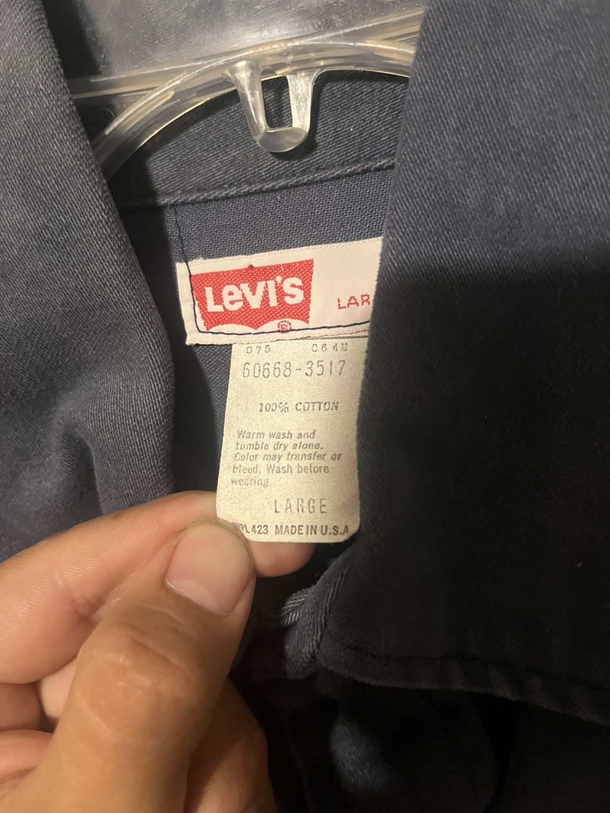 Levi's Vintage 70’s 80s Levi’s heavy Button down Navy Point collar Size US L / EU 52-54 / 3 - 7 Thumbnail
