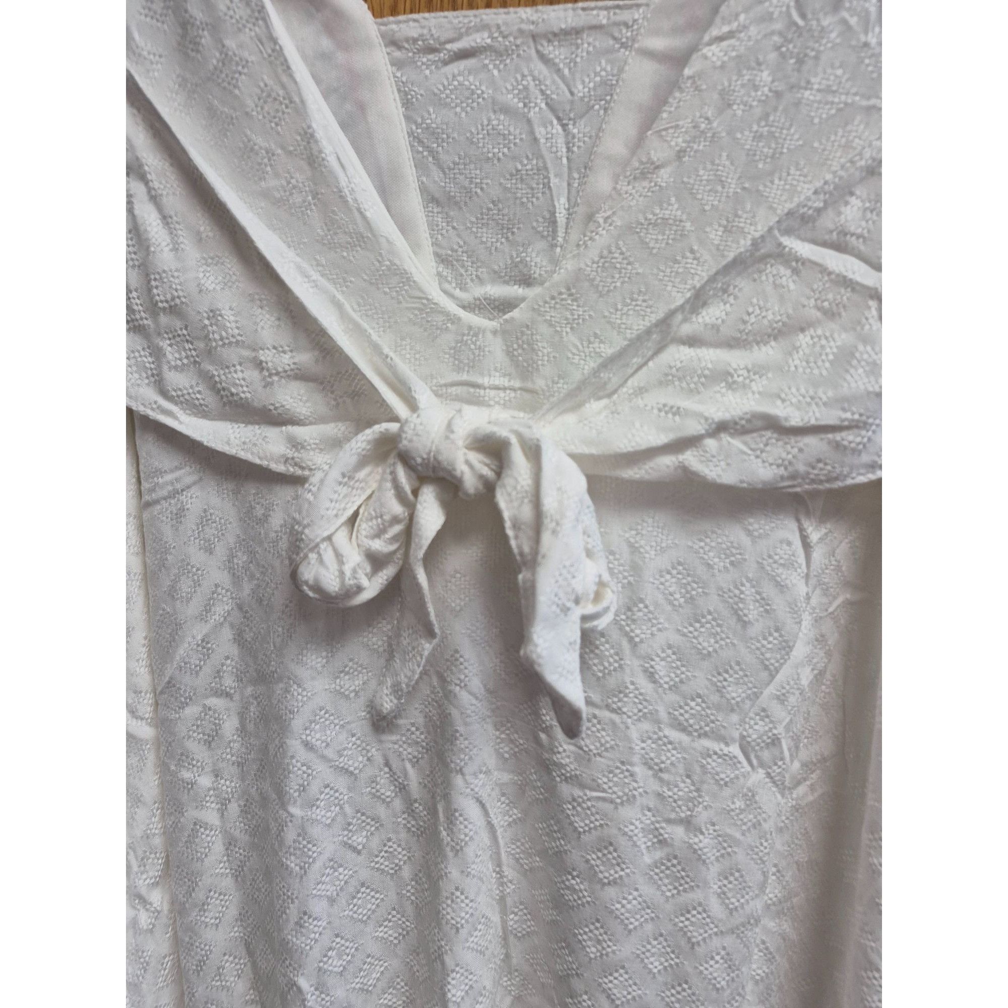 Other White Embroidered Sleeveless Boho Tunic Top XL W/ Floral Pat Size XL / US 12-14 / IT 48-50 - 4 Thumbnail