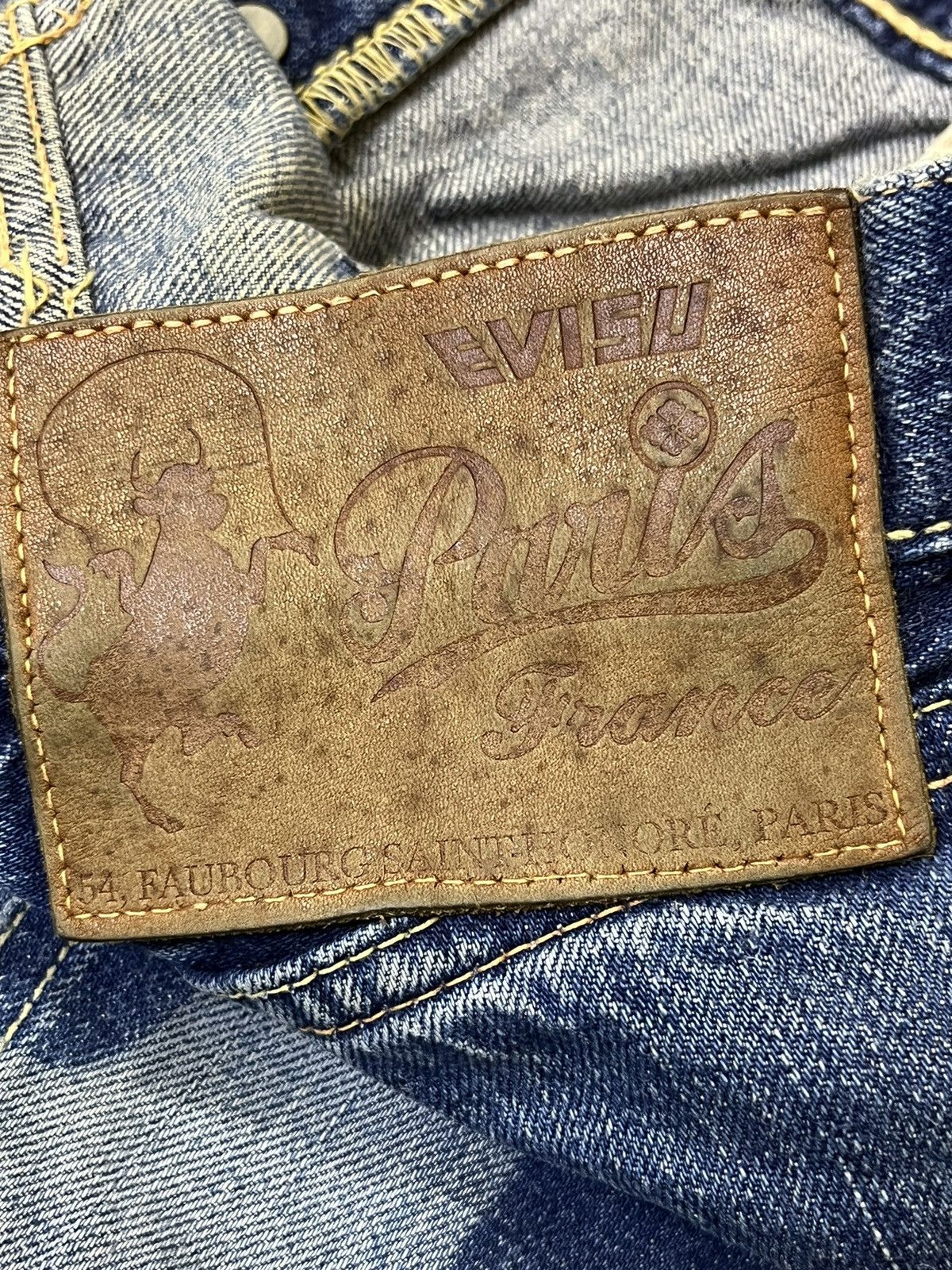 Evisu SICK🔥VINTAGE EVISU PARIS SIOTANI BROTHERS SELVEDGE JEANS Size US 36 / EU 52 - 20 Thumbnail