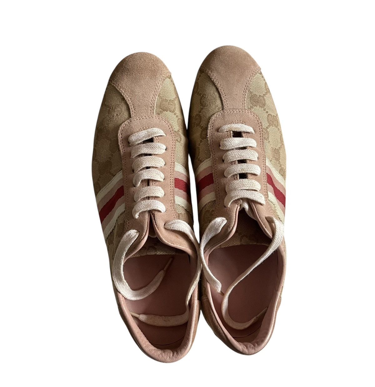 Gucci Gucci Beige/Pink GG Canvas And Suede Size 38.5 Size US 8.5 / IT 38.5 - 2 Thumbnail