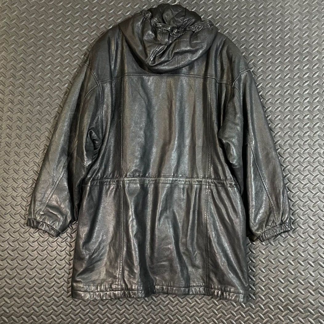 Vintage VINTAGE Wilson's Leather Black Quilted Anorak Utility Cargo Jacket Coat Hooded Mens L Size US L / EU 52-54 / 3 - 2 Thumbnail
