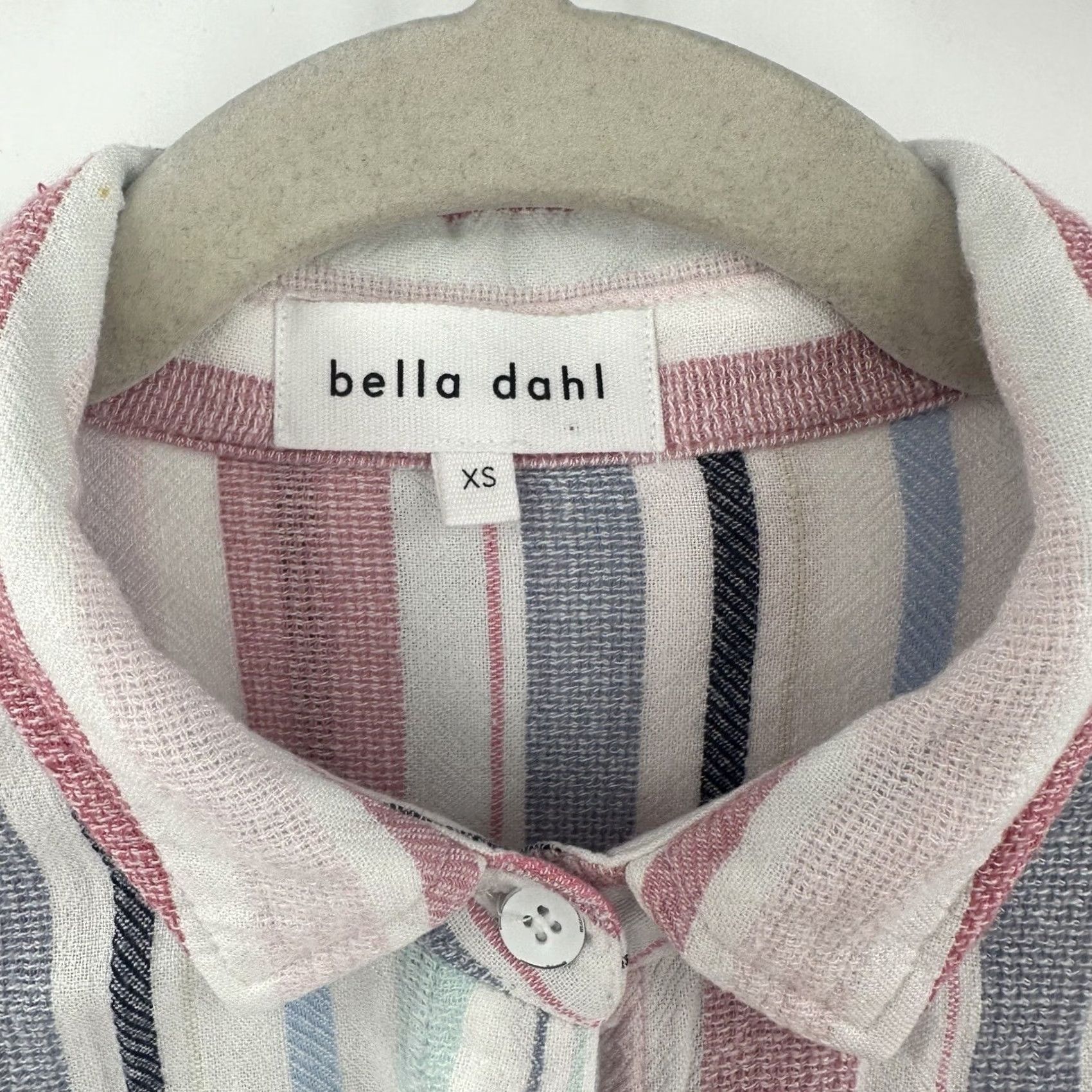Bella Dahl Bella Dahl Womens XS Button Down Shirt Short Sleeve Multicolor Striped Pocketed Collared Bohemian Beachy Summer Casual Mens Womens Size XS / US 0-2 / IT 36-38 - 3 Thumbnail