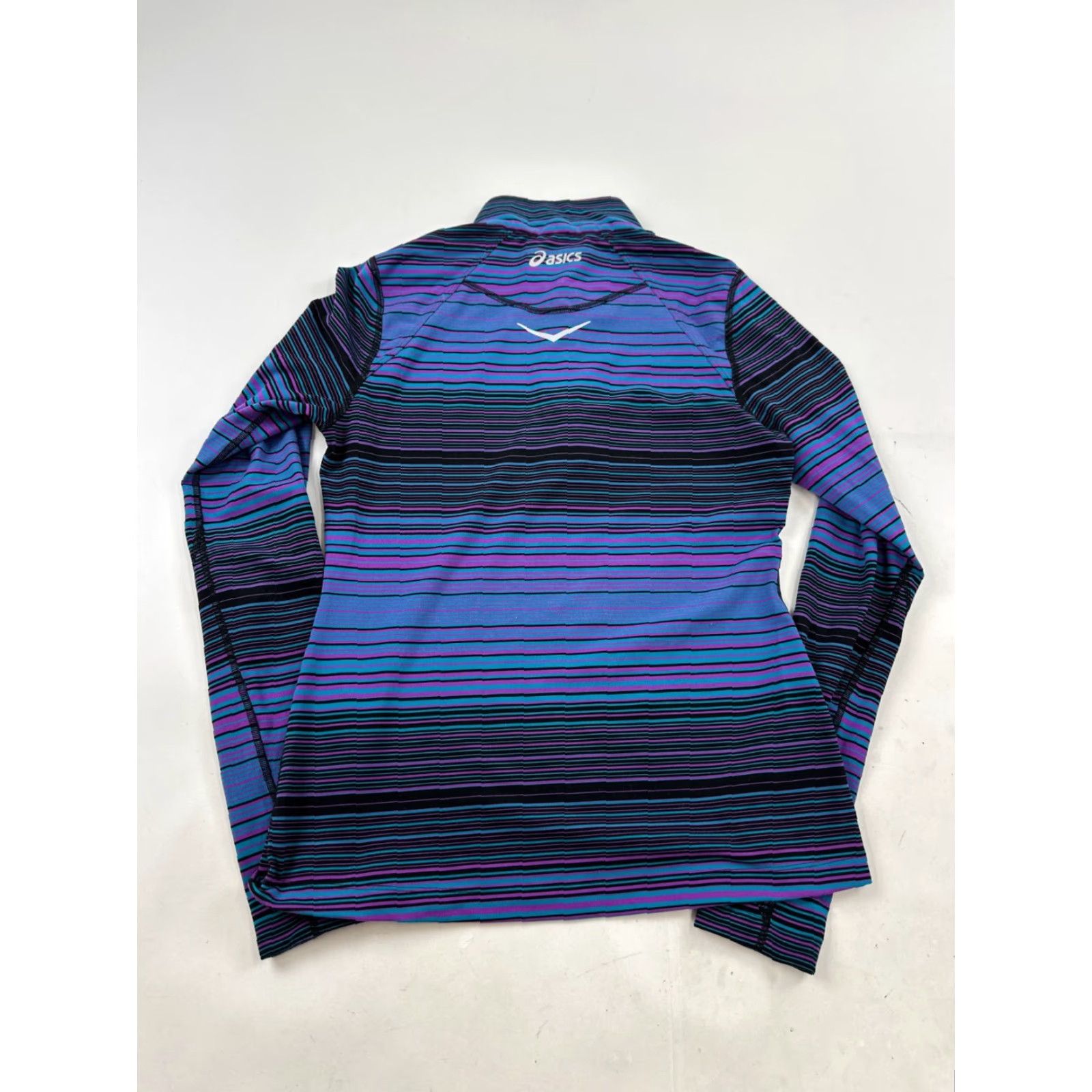 Asics ASICS Shirt Womens M Thermostripe Lightweight Running 1/4 Zip Top Multicolor Striped Long Sleeve Athletic Size M / US 6-8 / IT 42-44 - 2 Thumbnail