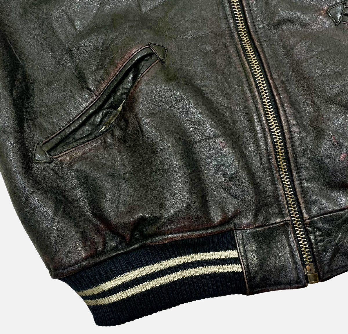 Avirex 🔥Vtg Avirex America Varsity USA Track Field Leather Jacket Size US L / EU 52-54 / 3 - 8 Thumbnail