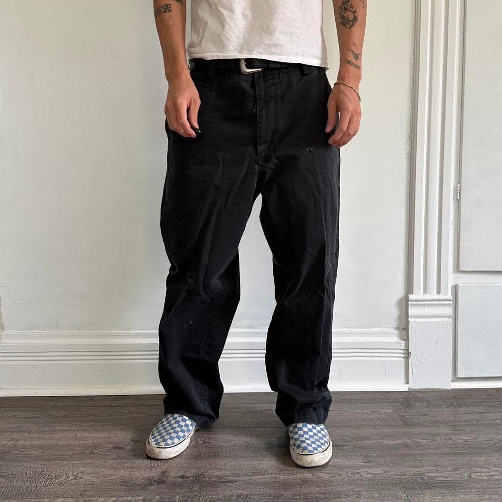 Vintage Vintage 00s Baggy Relaxed Heavy Cotton Faded Work Pant Size US 36 / EU 52 - 1 Thumbnail