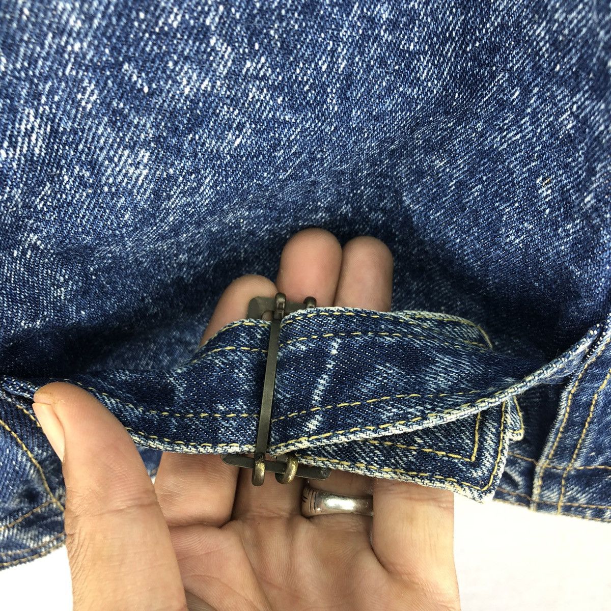Japanese Brand Vintage Abiation Club Laces Baggy Denim Jacket Size S / US 4 / IT 40 - 6 Thumbnail