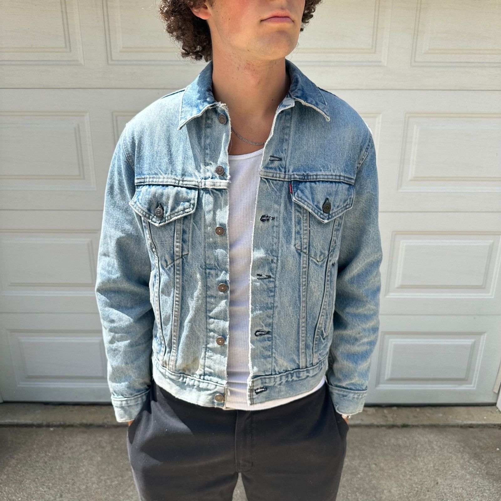 Levi's Vintage Mid-80s Men's Levi's Denim Trucker Jacket Size US M / EU 48-50 / 2 - 2 Thumbnail