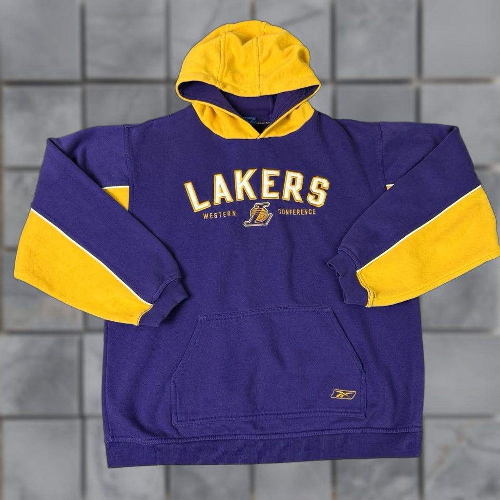 Reebok VINTAGE Reebok Hoodie Mens Purple Embroidered LA Lakers Sweatshirt M Size US M / EU 48-50 / 2 - 1 Thumbnail
