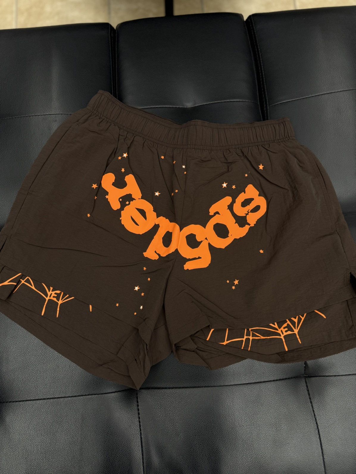 Sp5der Sp5der Double Layer WEB Shorts Size Large (NEW) Brown Size US 33 - 10 Thumbnail