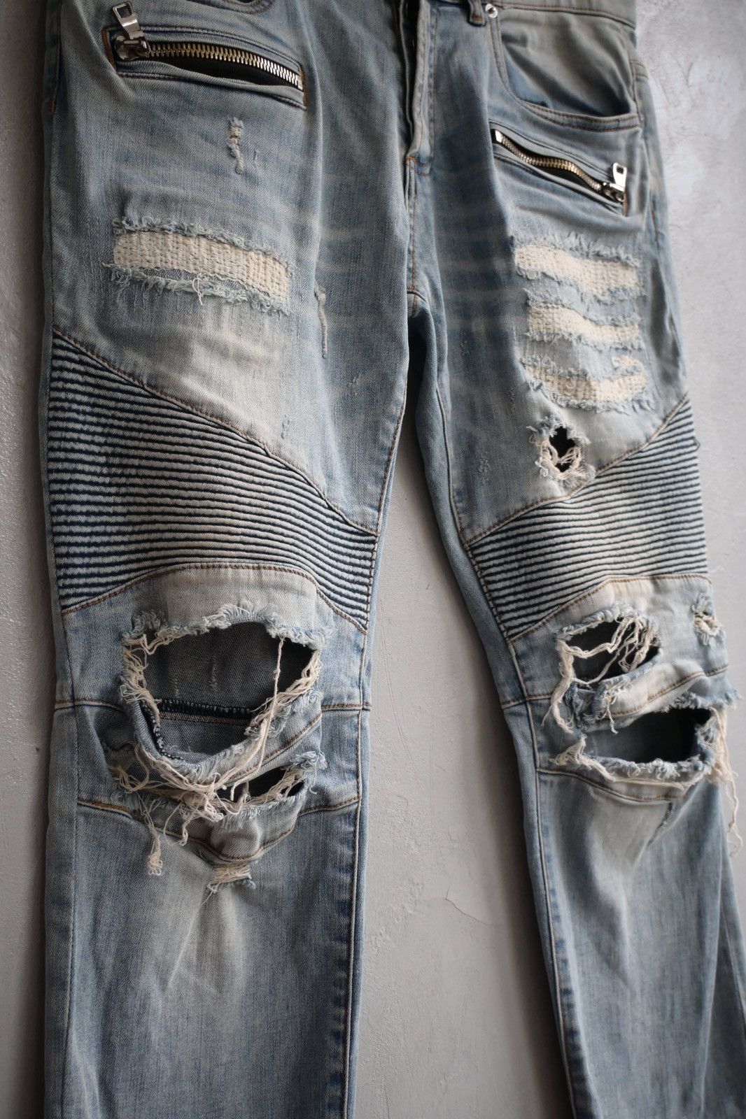 Balmain Balmain Distressed Biker Jeans Size US 32 / EU 48 - 2 Thumbnail
