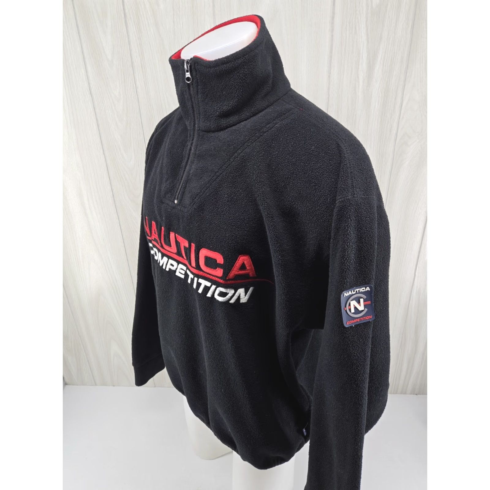Nautica VINTAGE Nautica Competition Fleece Pullover Mens Large Black 1/4 Zip USA 90s Size US L / EU 52-54 / 3 - 5 Thumbnail