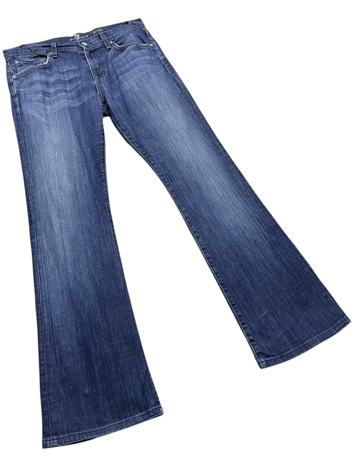 7 For All Mankind FYE🔥Vintage FLARE BRETT 7 FOR ALL MANKIND Stretch Denim USA Size US 32 / EU 48 - 3 Thumbnail