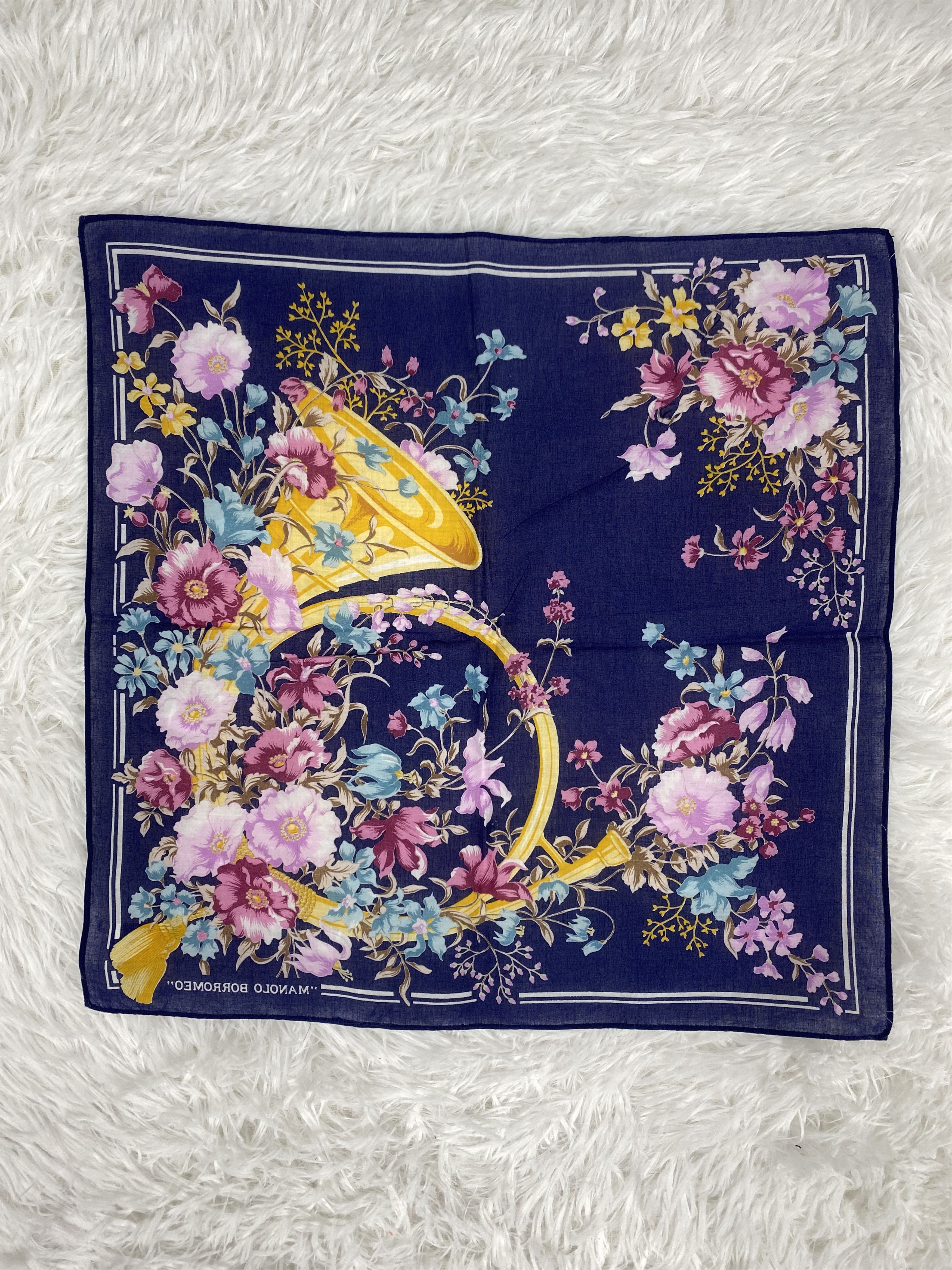 Vintage Vintage Manolo Borromeo Handkerchief Neckerchief PH0877 Size ONE SIZE - 4 Thumbnail