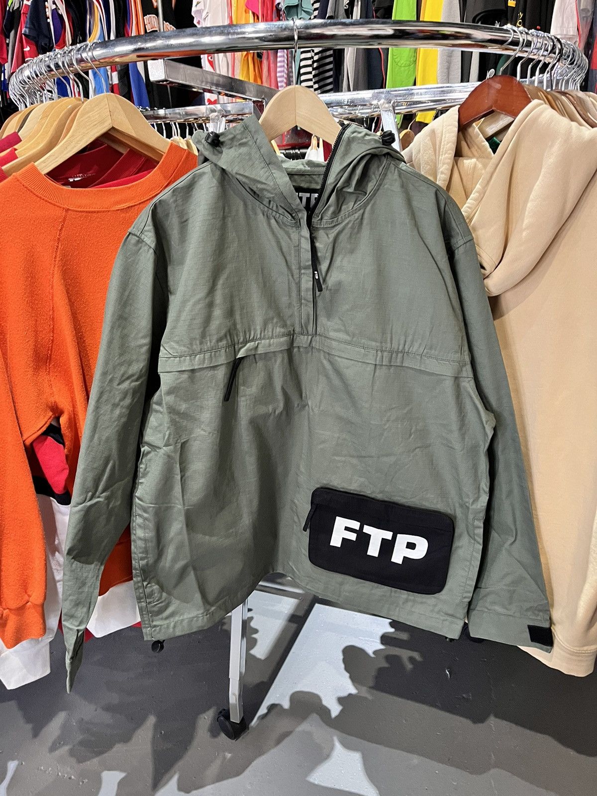 Fuck The Population FTP Green Pullover Windbreaker Jacket XL