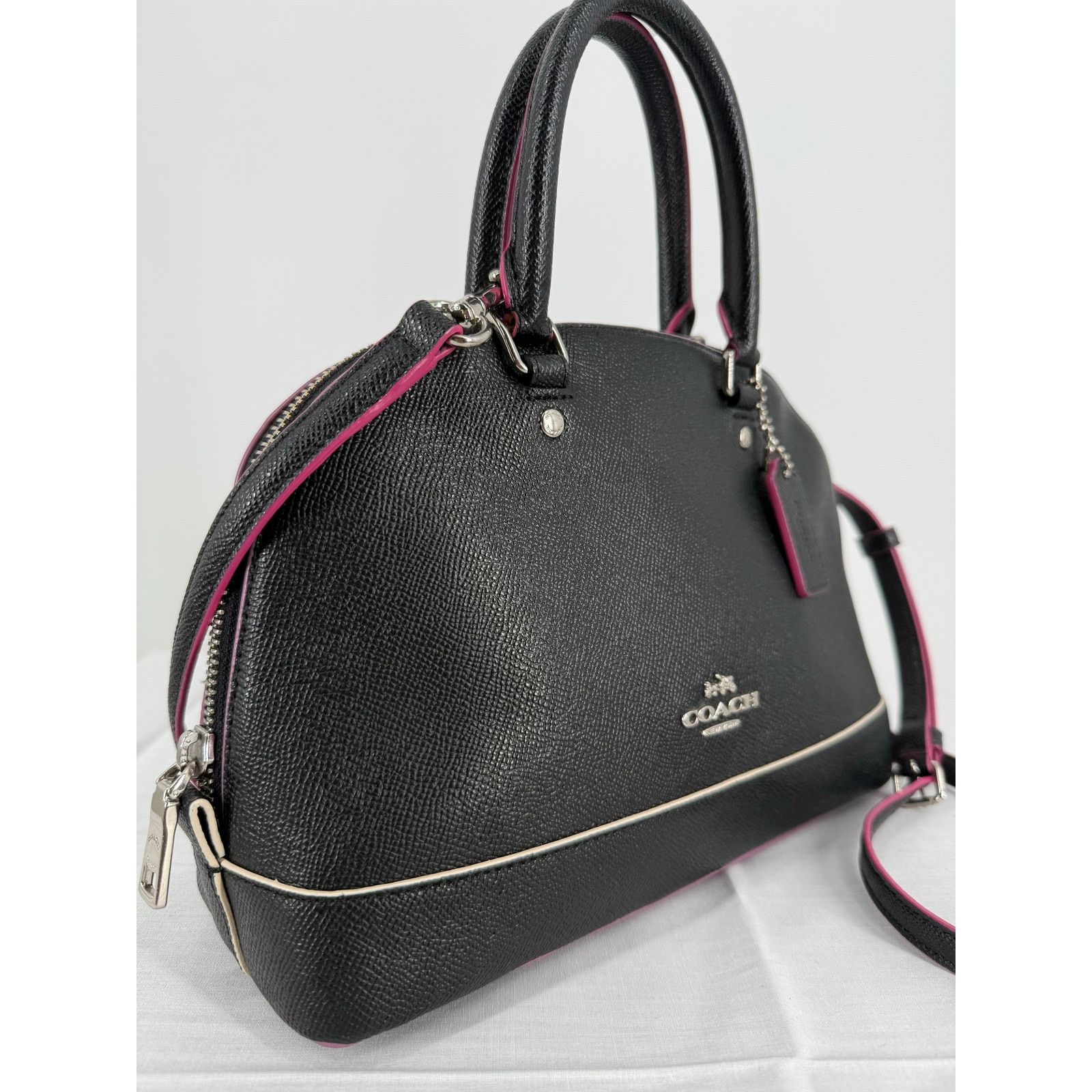 Coach Coach Mini Sierra Satchel F13310 Black Multi Edgepaint Size ONE SIZE - 4 Thumbnail