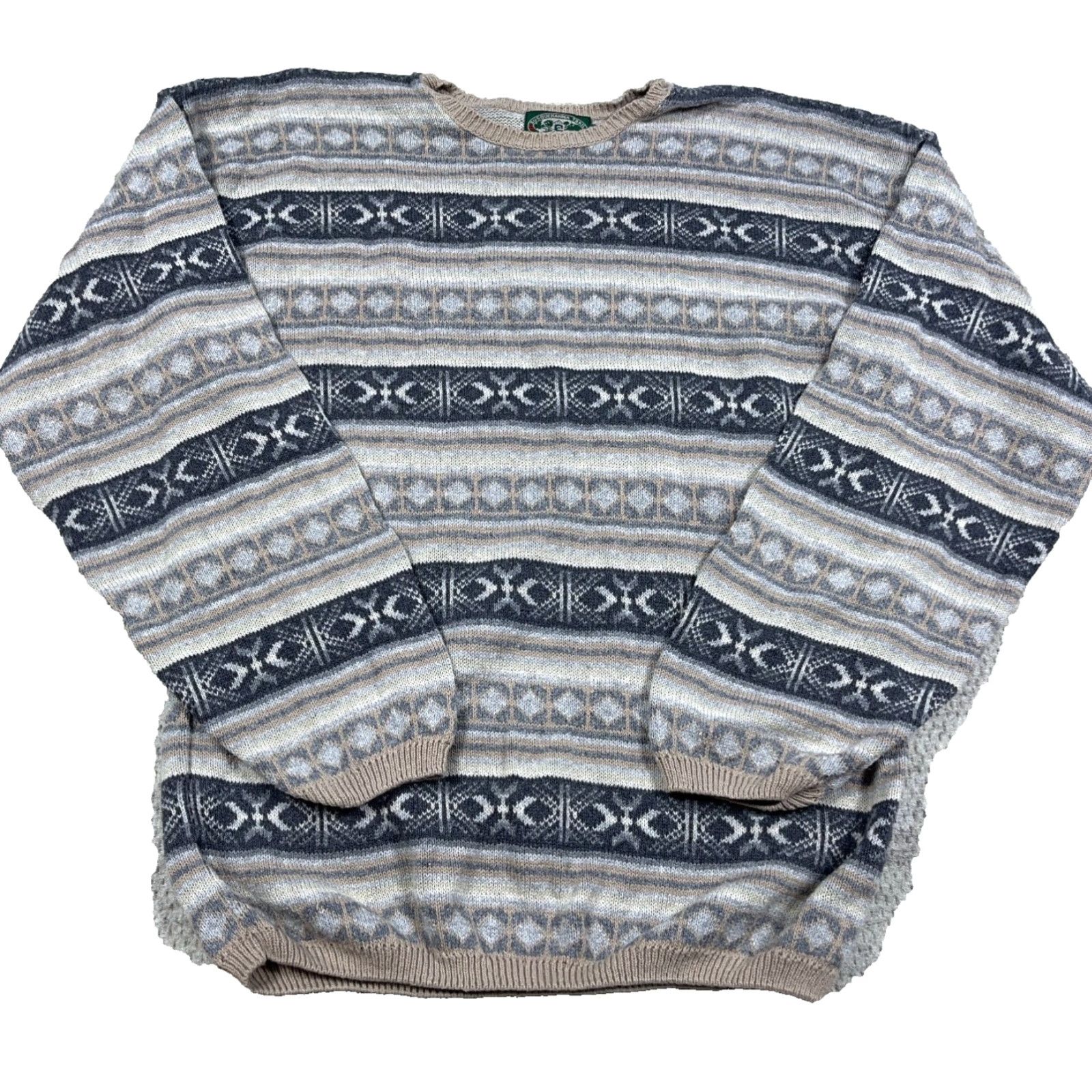 Vintage Vintage Susquehanna Trail Outtfitters UniS Sweater Geometric Knit Crew Neck Mens Large Tan Gray Golf 90s USA Retro Classic Grandpa Size US L / EU 52-54 / 3 - 2 Thumbnail