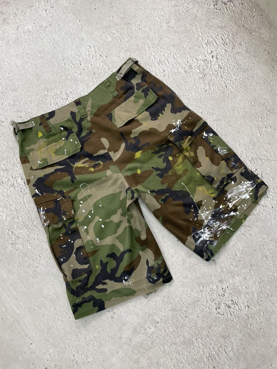 Other Vintage army military painted baggy cropped pants shorts y2k Size US 32 / EU 48 - 6 Thumbnail