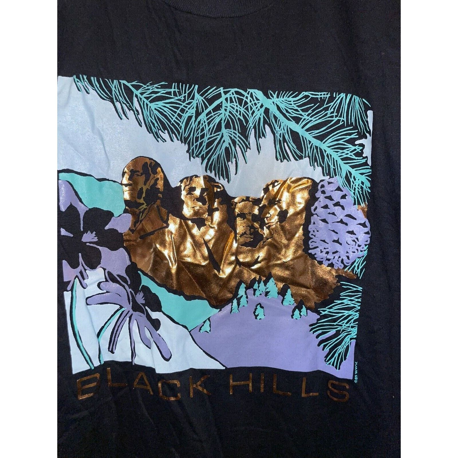 Jerzees Vintage Mount Rushmore Shirt Black Hills Graphic Black Tee Size US M / EU 48-50 / 2 - 2 Thumbnail