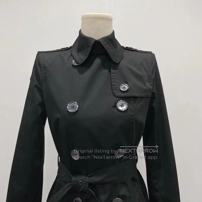 Burberry Burberry Black Cotton Long Trench Coat. Size S / US 4 / IT 40 - 3 Thumbnail