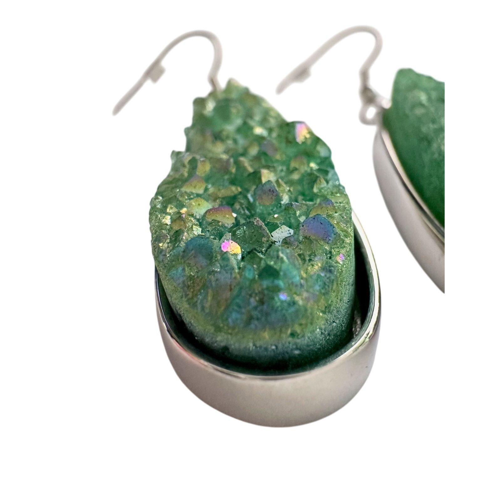 Other Kinsley Armelle Druzy Silver Jade Quartz Drop Earrings Size ONE SIZE - 6 Thumbnail