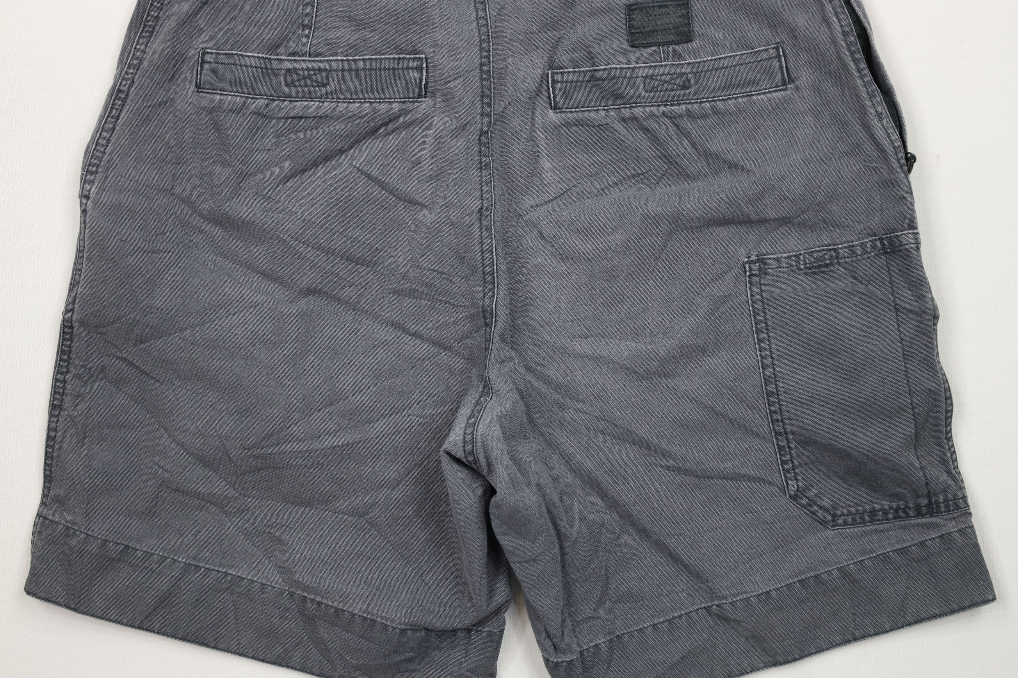 Columbia × Vintage Vintage 90s Columbia Spell Out Above Knee Canvas Shorts Gray Size US 32 / EU 48 - 10 Thumbnail