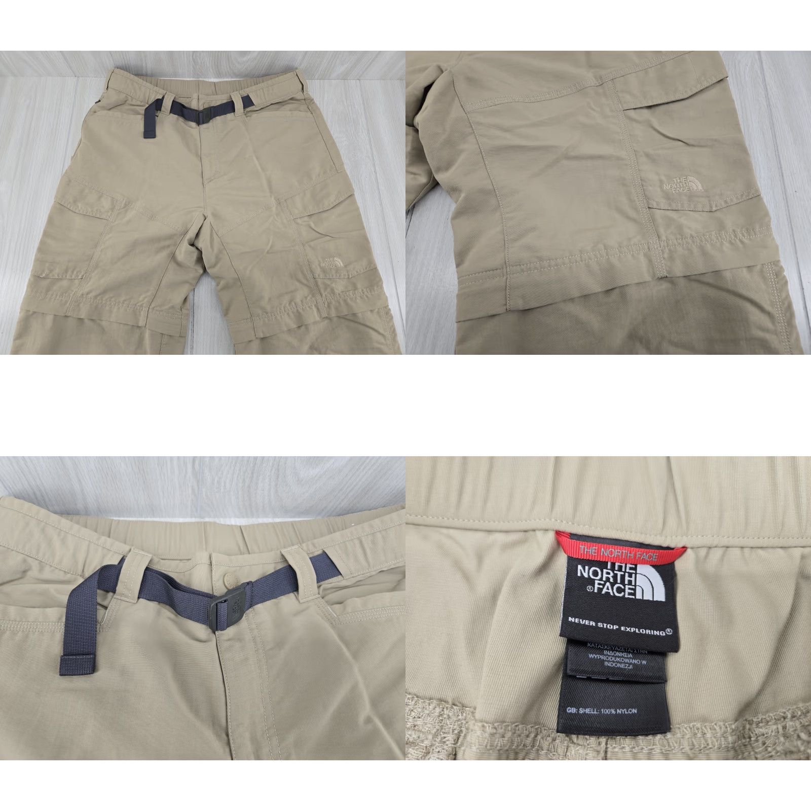 The North Face The North Face Mens Pants Tan Khaki Size L Large Convertible Belted Nylon Hiking Size US 33 - 8 Thumbnail