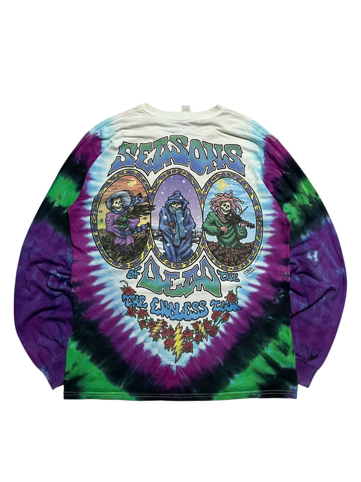 Band Tees 1993 Gratefull Dead - Seasons The Endles Tour Tie Die Shirt Size US M / EU 48-50 / 2 - 2 Thumbnail