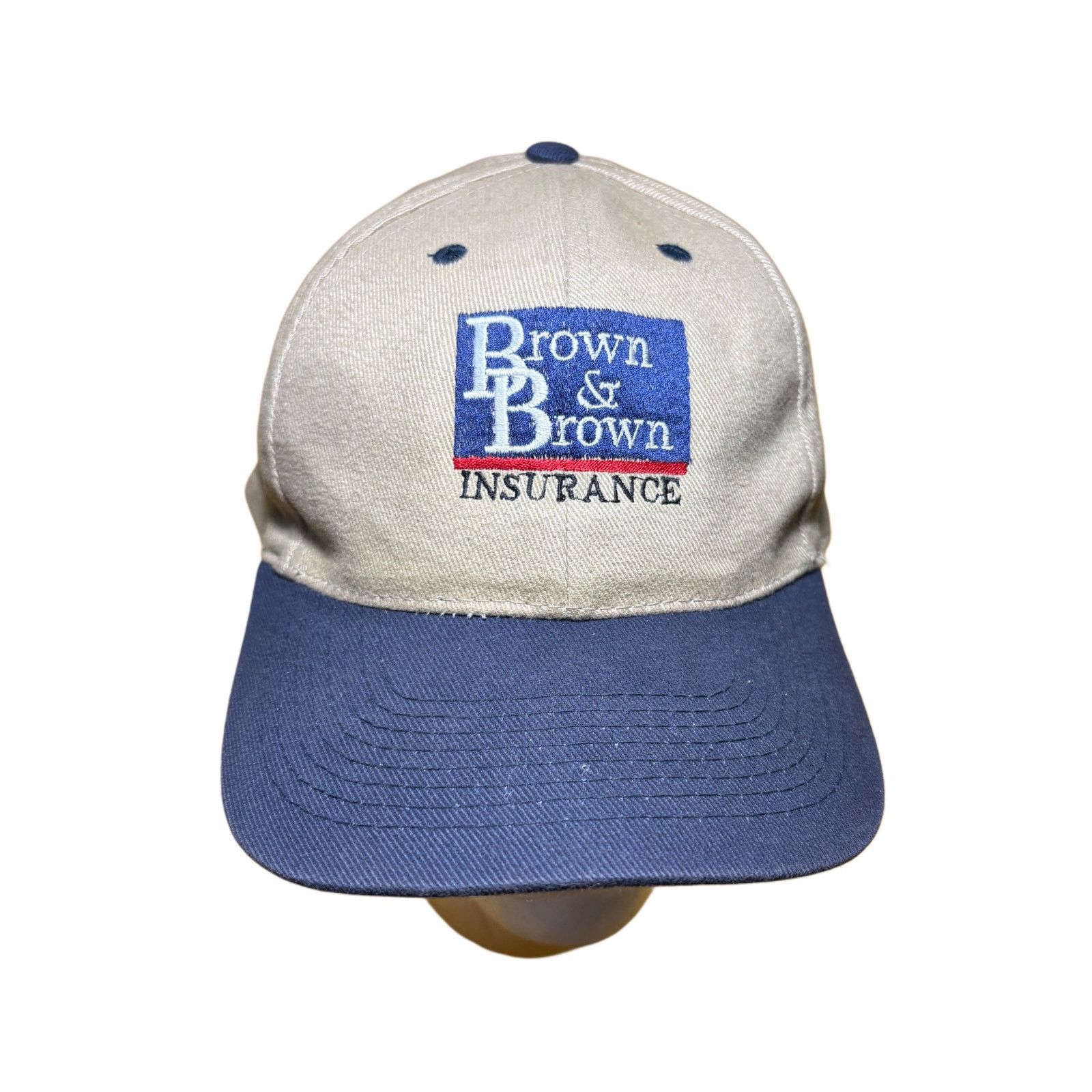Topperz Vintage Brown & Brown Insurance Two-Tone Hat Blue & Tan Cap Size ONE SIZE - 1 Thumbnail