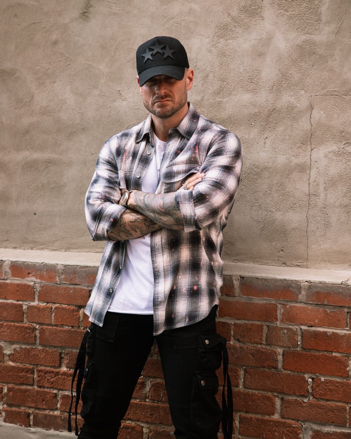 Purple Brand Purple Brand Grey and White Button Up Flannel Size US L / EU 52-54 / 3 - 3 Thumbnail