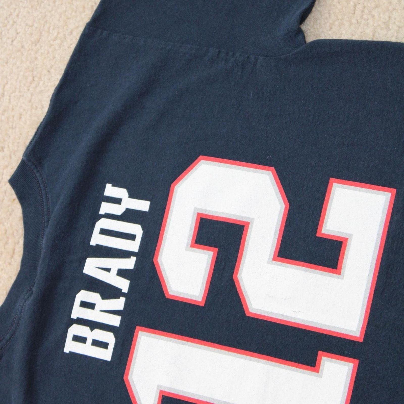 Reebok Navy Blue Vintage Reebok Tom Brady 12 Patriots Graphic Tee Size US M / EU 48-50 / 2 - 3 Thumbnail