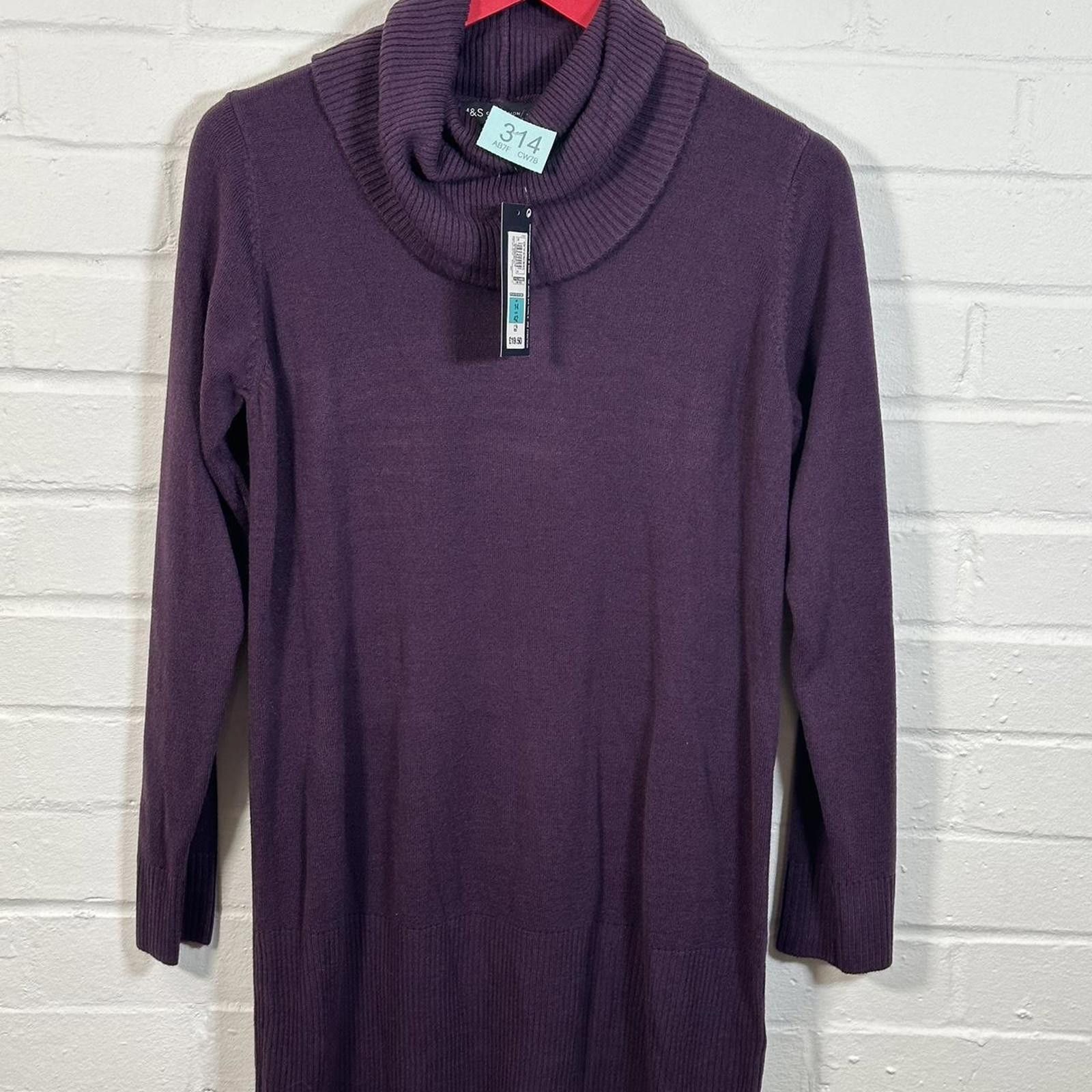 Designer M&S Collection Women's Purple and Burgundy Dress Size L / US 10 / IT 46 - 2 Thumbnail