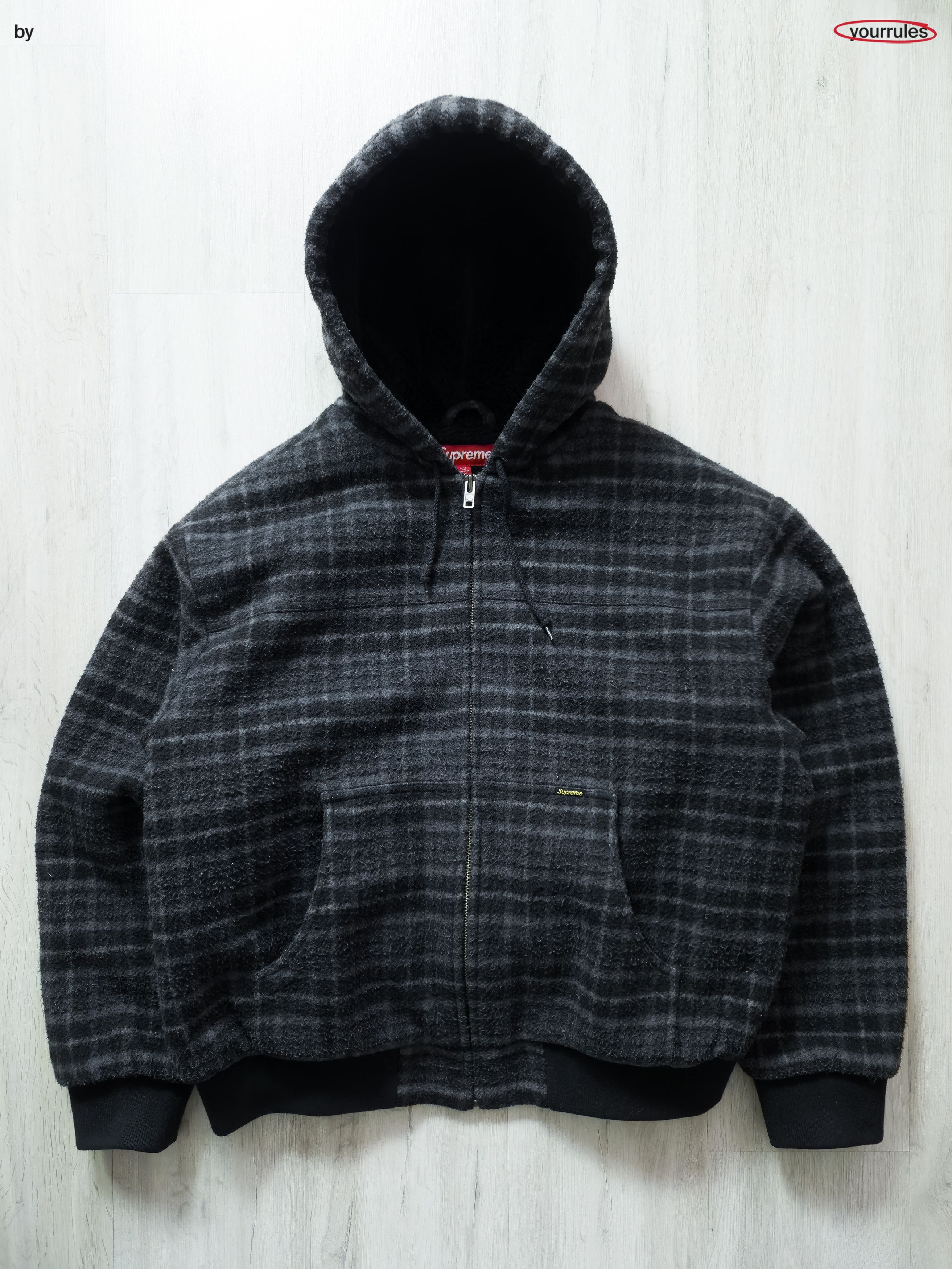 Streetwear × Supreme Supreme Plaid Wool Hooded Work Jacket | Grailed